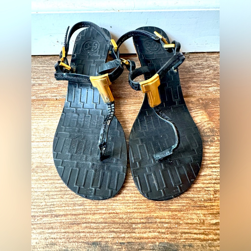 Tory burch Pauline Demi T strap wedges 5.5 M